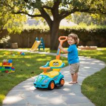 Playduo carrinho de passeio com empurrador tubarão