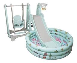 Playground 4x1 Balanço Escorregador Piscina De Bolinha Cor Verde Importway Playground 4x1 Balanço Escorregador Piscina De Bolinha Cor Verde Importway