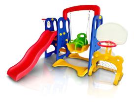 Playground 5x1 Importway Infantil com Escorregador Balanço Gol e Cesta de Basquete Completo Playground 5x1 Importway Infantil com Escorregador Balanço Gol e Cesta de Basquete Completo