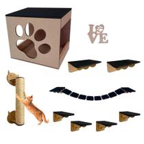 Playground 9 Peças Para Gatos Arranhador Prateleiras Nicho