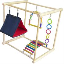 Playground com Casinha E Brinquedos Para Calopsita - Avuk Pet