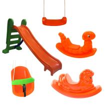 Playground Diversão: Escorregador Médio, Balanço BB, Gangorras e Prancha para Crianças Playground Diversão: Escorregador Médio, Balanço BB, Gangorras e Prancha para Crianças