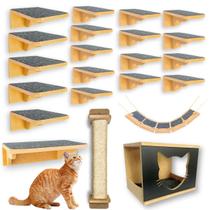 Playground Gato 22pçs com Arranhador 80cm Resistente Pecas Montadas Playground Gato 22pçs com Arranhador 80cm Resistente Pecas Montadas
