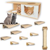 Playground Gatos 11pçs Com Arranhador 80cm Montado Premium Playground Gatos 11pçs Com Arranhador 80cm Montado Premium