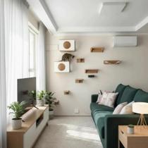 Playground Gatos 9pçs REFORÇADO MDF 15MM Suporta 25Kg Montado Playground Gato Parque Gato Prateleira Gato Playground Gatos 9pçs REFORÇADO MDF 15MM Suporta 25Kg Montado Playground Gato Parque Gato Prateleira Gato