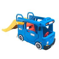 Playground Infantil 2 em 1 Ônibus Escorregador Plástico Brinquedo Colorido Brinqway Bw-228