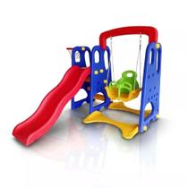 Playground Infantil 3x1 Escorregador Balanço e Cesta Importado - Importway
