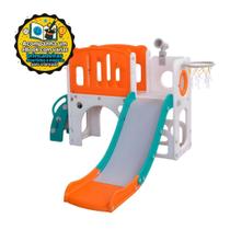 Playground Infantil Indoor Mini Mundo Spring Freso Baby Com Escorregador E Cesta