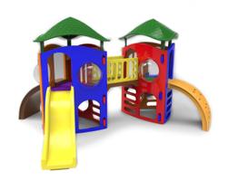 Playground Modular Wave Duplo com Telhado e Ponte