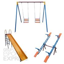 Playground Otimize 3 em 1 Escorregador Balanço Gangorra 1554 - Esportes Express