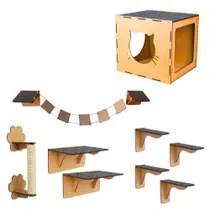 Playground Para Gatos Combo Arranhador Nicho Degrau