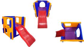 PlayJunior Escorregador Baby com Casinha- PlayJunior Casinha Escorrega Recreativa Playground Completo