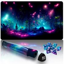 Playmat Extalas MTG TCG PTCG DND com tubo de armazenamento e 7 dados