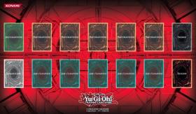 Playmat Yu Gi oh Trading Card Game com marcação e fundo vermelho (58cm x 30cm) - Dê Ateliê