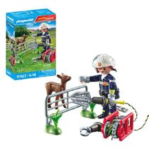 Playmobil Action Heroes Bombeiro Missao Resgate de Animais 22 peças Playmobil Action Heroes Bombeiro Missao Resgate de Animais 22 peças