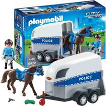 Playmobil Bonecos Polícia e Cavalo com Trailer City Action - Sunny 6922