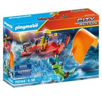 Playmobil City Action Lancha Resgate Kitesurfer 30 Pçs 70144