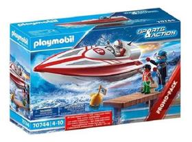 Playmobil Sport & Action - Piloto De Speedboat Lancha Rapida Com Motor 24 peças - Sunny