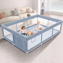 Playpen Bebê XVISHX 188x127cm - Tecido Antialérgico Cinza