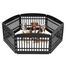 Playpen Dobrável para Cães IRIS USA - 6 Painéis, 60x60x60cm, Preto