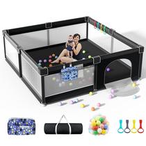 Playpen LUTIKIANG 200x180cm com portão, bolas oceânicas e bolsa de armazenamento Playpen LUTIKIANG 200x180cm com portão, bolas oceânicas e bolsa de armazenamento