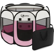 Playpen Siedihit Pink para cães/gatos/coelhos pequenos com estojo Playpen Siedihit Pink para cães/gatos/coelhos pequenos com estojo
