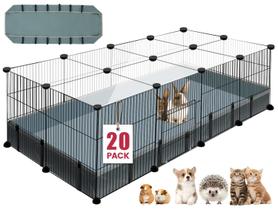 Playpen VISCOO de 20 painéis para animais pequenos com tapete impermeável