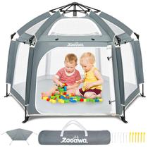 Playpen Zooawa Pop Up para bebês com guarda-sóis e capas UV Playpen Zooawa Pop Up para bebês com guarda-sóis e capas UV