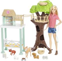 Playset Barbie Animal Rescuer - Veterinária com 8 Animais