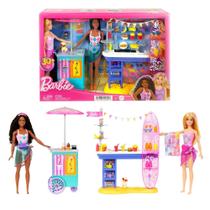 Playset Barbie Beach Boardwalk Com 2 Bonecas Brooklyn Malibu