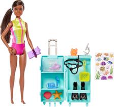 Playset Barbie Careers Mobile Lab Biologista marinho com acesso