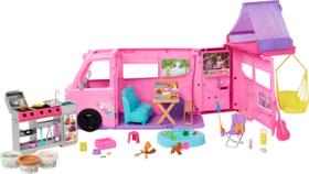 Playset Barbie Dream Camper com tenda de telhado, cadeira giratória e mais de 60 acc Playset Barbie Dream Camper com tenda de telhado, cadeira giratória e mais de 60 acc