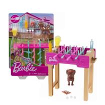 Playset barbie mini mesa de pebolim totó com pets - mattel grg77/grg75 Playset barbie mini mesa de pebolim totó com pets - mattel grg77/grg75