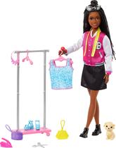 Playset Barbie On-set Stylist Doll e 14 acessórios Brooklyn
