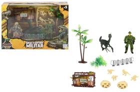 Playset Base Militar de Captura de Dinossauros Com Bonecos e Acessórios - Jurassic Fun - Multikids - BR1780
