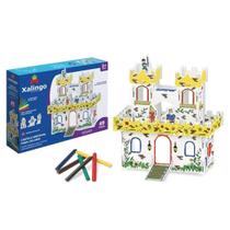 Playset Castelo Medieval 3D Colorir Em Cartão Xalingo 16310