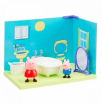 Playset Cenário Da Peppa Pig E Jorge Banheiro Com Acessórios Sunny