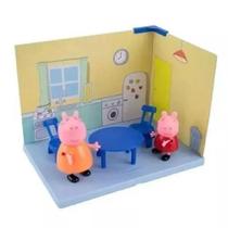 PLAYSET CENÁRIO DA PEPPA PIG E MAMÃE PIG COZINHA COM ACESSÓRIOS SUNNY cod 2303