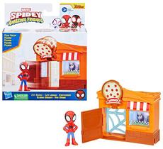 Playset Com Boneco Spidey Amazing Friends Pizzaria - Spider-Man Aventura na Cidade - City Bloks - Hasbro - Hasbro