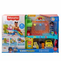 Playset com Mini Figuras - Garagem de Veículos - Little People - Som e Luz - Fisher-Price