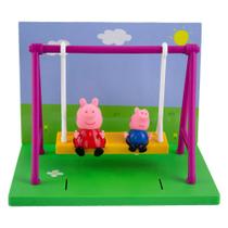 Playset com Mini Figuras - Parquinho da Peppa Balanço - Peppa Pig - Sunny