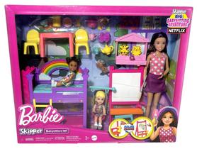 Playset Conjunto Boneca Menina Skipper Creche Profissões Profissão Babá Cuidadora De Criança Acompanha Acessórios Mattel