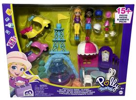 Playset Conjunto Dia De Passeio Perfeito Em Paris Acompanha Boneca Menina Loira Polly Pocket E Negra Shani Com Mini Acessórios Lambretas Mattel