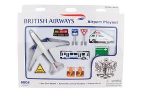 Playset de aeroporto Daron British Airways com avião e 2 veículos