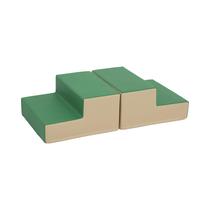Playset ECR4Kids SoftZone Junior Mix n' Match Step Green, pacote com 2