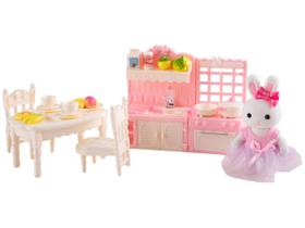 Playset Família Coelho Cozinha Lulie Kids 21 peças