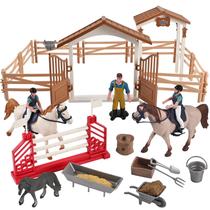 Playset Horse Stable Goldge com 3 cavalos, cerca e acessórios