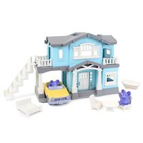 Playset House Green Toys 10 peças Pretend Play Kids Blue