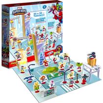 Playset Marvel Super Hero Adventures Heróis e Vilões em Madeira - Xalingo