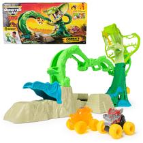 Playset Monster Jam Mini bloqueia Cobra's Crazy Escape com caminhões Playset Monster Jam Mini bloqueia Cobra's Crazy Escape com caminhões